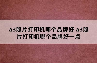 a3照片打印机哪个品牌好 a3照片打印机哪个品牌好一点